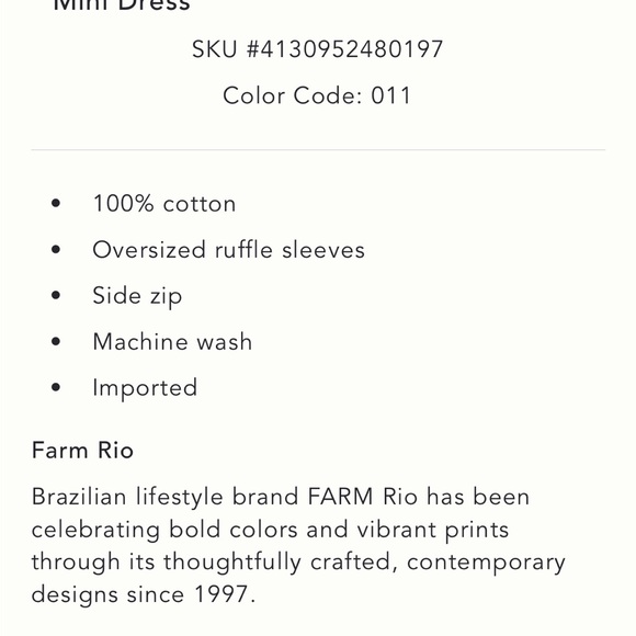 New with tags Farm Rio Magia Floral Ruffle 100% cotton Dress, Small, retail $228 - Picture 15 of 15